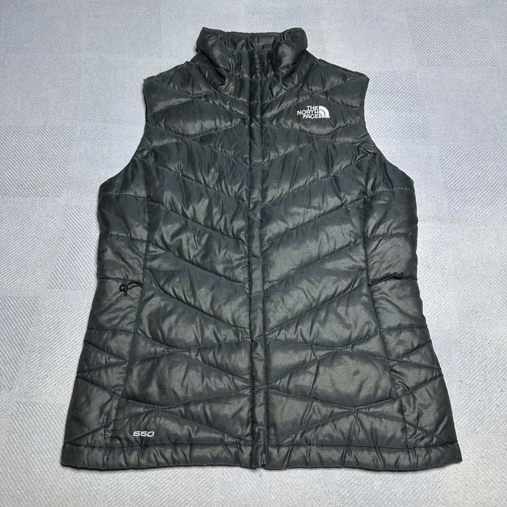 The North Face 550 Goose Down Puffer‎ Jacket Vest Dark Gray Women's Size XS